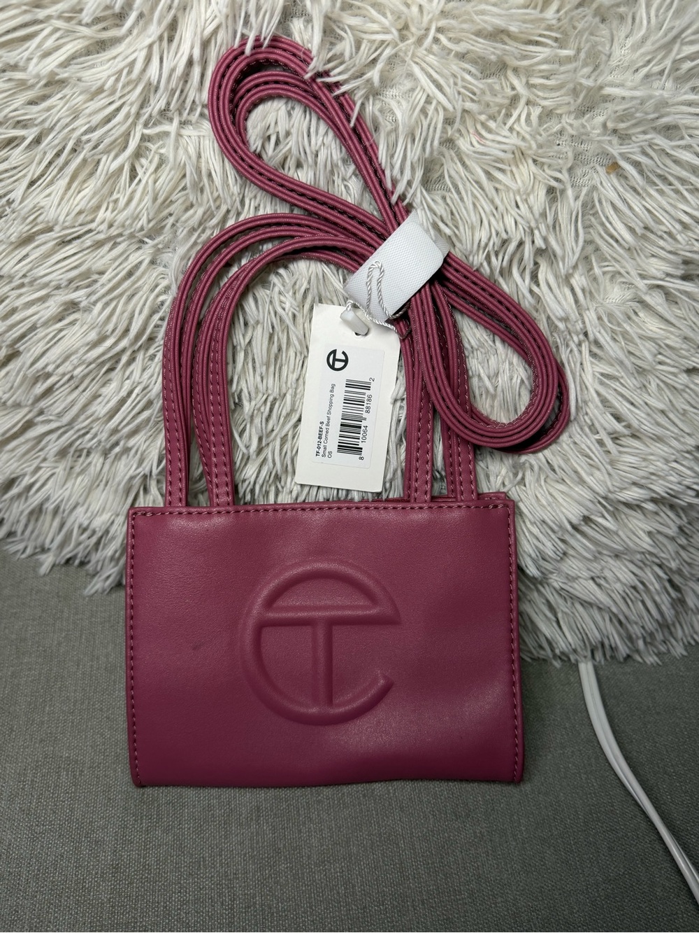 Telfar Mini Tote Crossbody in Berry
